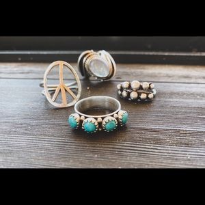 Boho🌺 genuine turquoise sterling silver ring